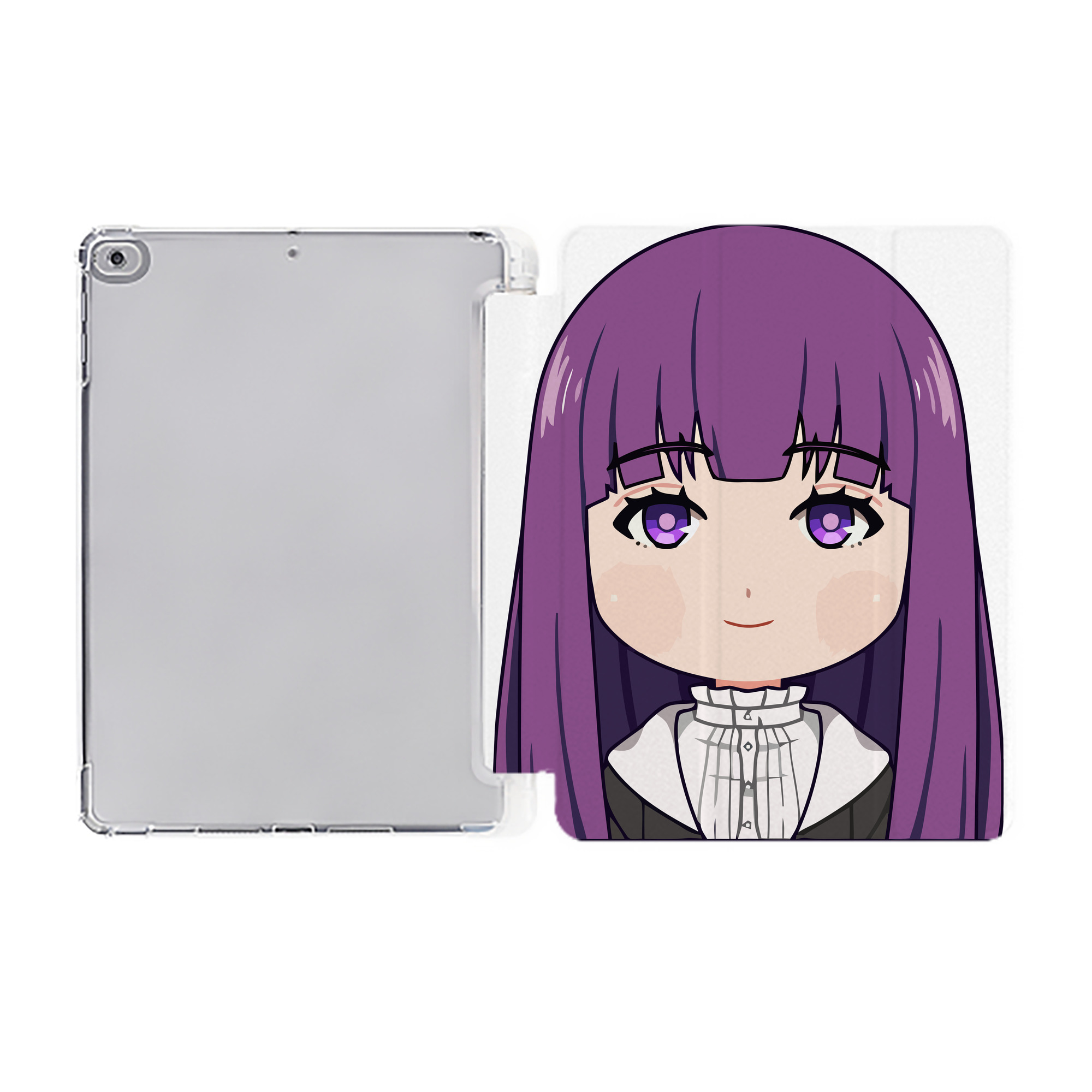 （画像用） 葬送のフリーレン Frieren IPad ケース ペン収納付き 三つ折りスタンド PUレザー×シリコン 対応機種9.5/10.5/10.9インチ